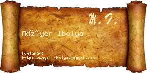 Máyer Ibolya névjegykártya