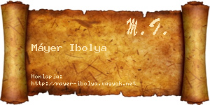 Máyer Ibolya névjegykártya